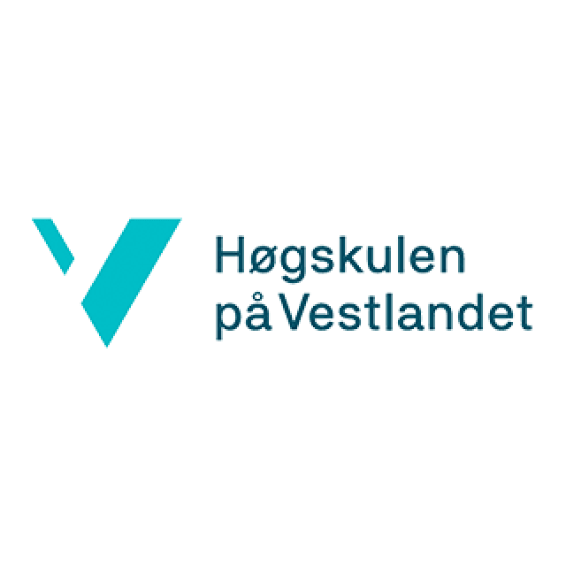 Logo for Høgskulen på Vestlandet featuring a turquoise stylized 'V' next to its name.